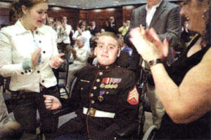 Sgt. Eddie Ryan receives the Purple Heart